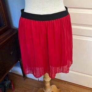 Red sheer skirt with lining Charlotte Russe size XL